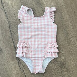 Tucker + Tate Pink Checkered Ruffle Swimsuit